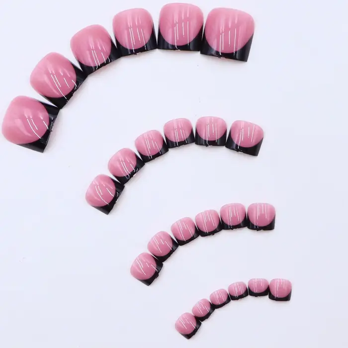 48 pièces de faux ongles adhésifs à couverture complète
