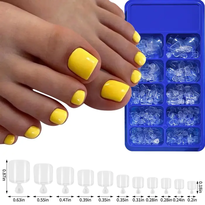 100 pièces faux ongles blanc naturel presse sur orteil pied couverture complète