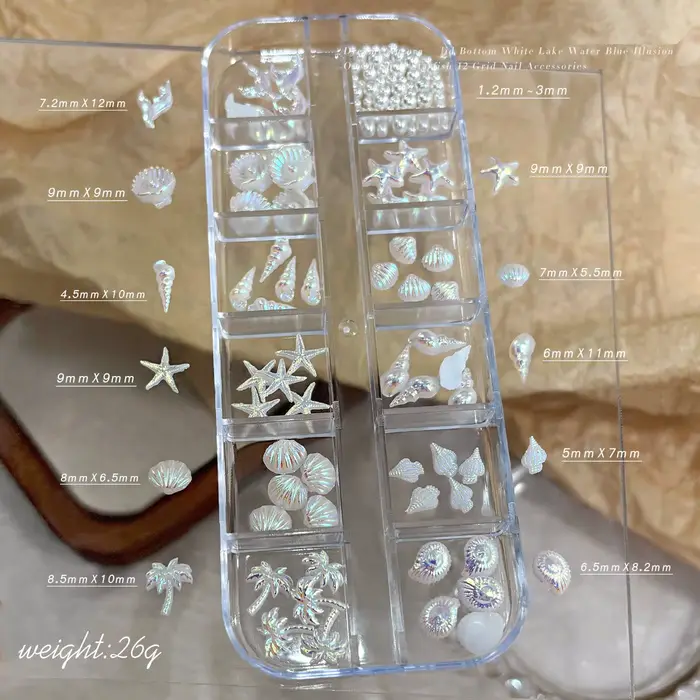 12 grilles de breloques 3D pour ongles