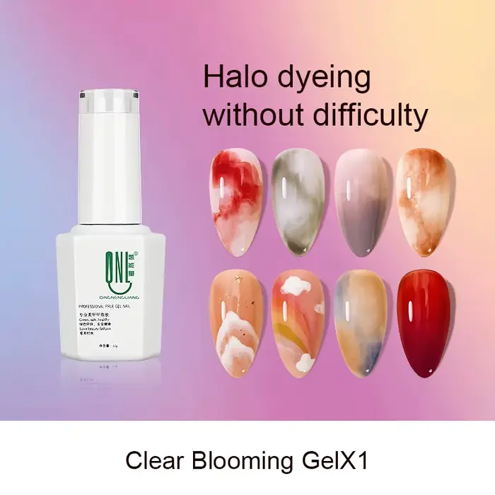 Verhéritage à ongles en gel transparent Blooming LED, Soak Off, Flower Art, Effet Smook, Design DIY,