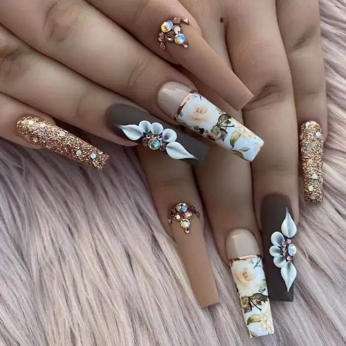 Faux ongles mi-longs pour femmes et filles