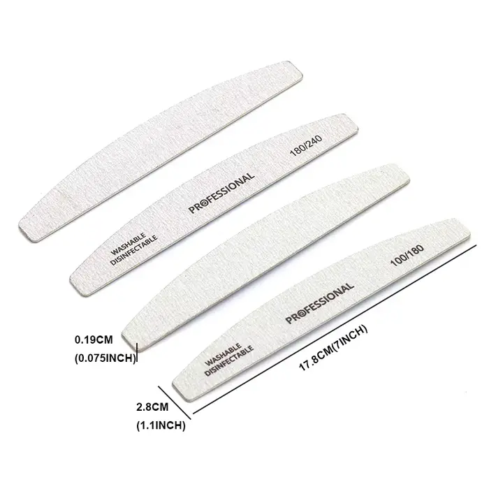 Limes à ongles professionnelles en bois, 100 180 240, tampon de manucure, bateau gris, tampons de pé