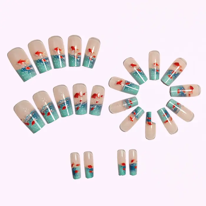 Faux ongles carrés mi-longs pour femmes