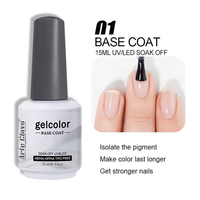 Arte Clavo 15ml vernis à ongles Gel nu couleur manucure longue durée ongles Art Base haut paillettes