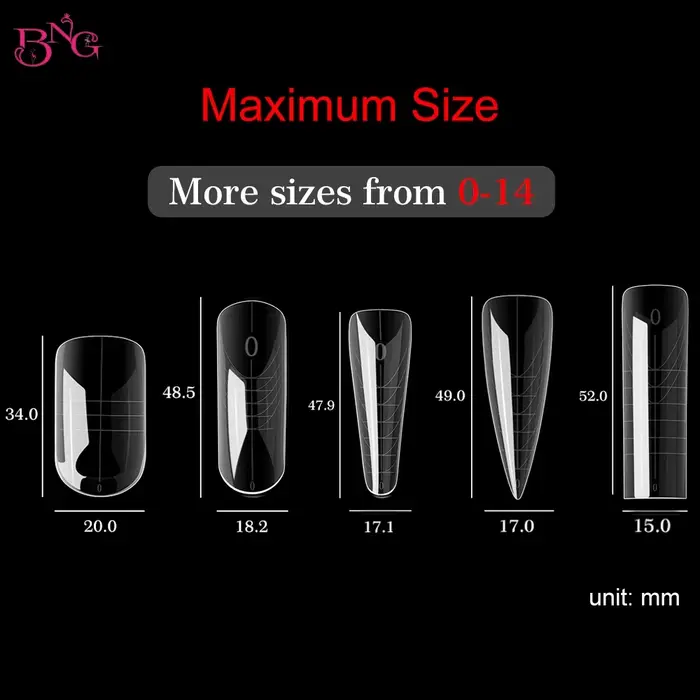 BNG ongles double formes pour Poly Extension Gel ongles formes pour constructeur Gel réutilisable 15