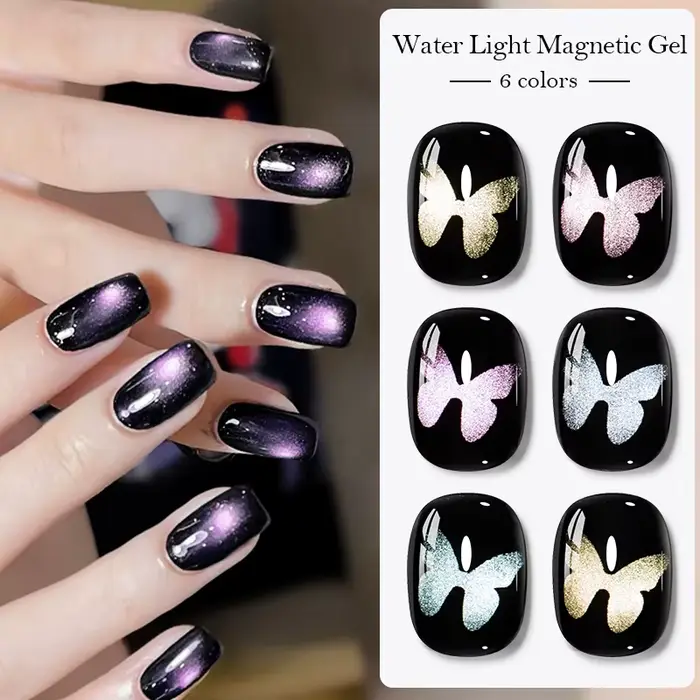 Vernis à ongles Gel magnétique chat lumière d'eau effet de perle de verre coloré Semi Permanent tremper UV LED Gel