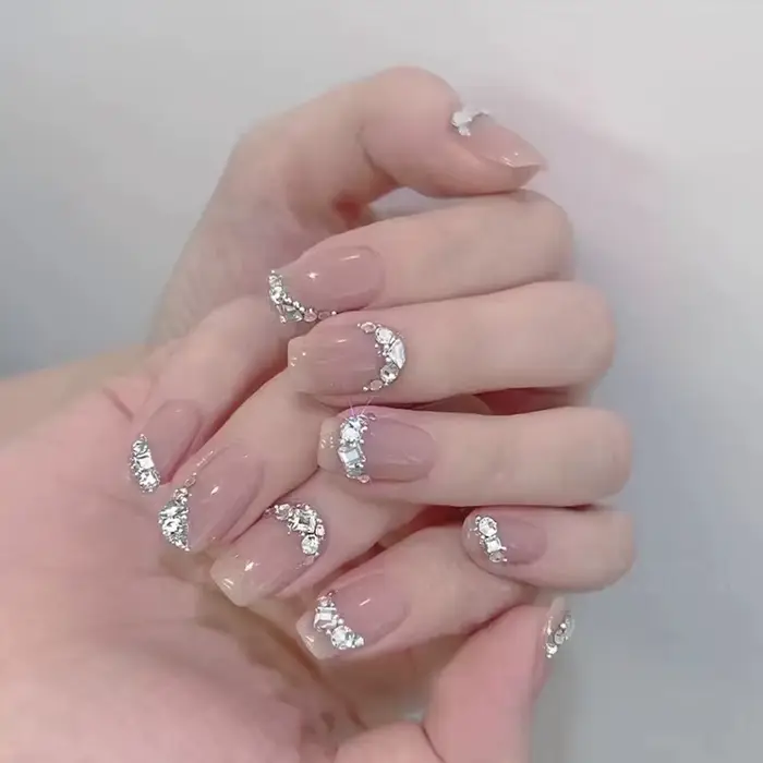 Ensemble d'accessoires multiformes pour ongles, cristal rose, diamant d'eau, perle ronde, diamant, b