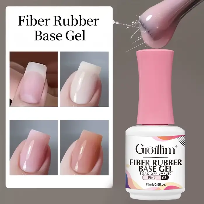 Gel de base en fibre hypoallergénique Groillim - Gel à ongles à séchage rapide