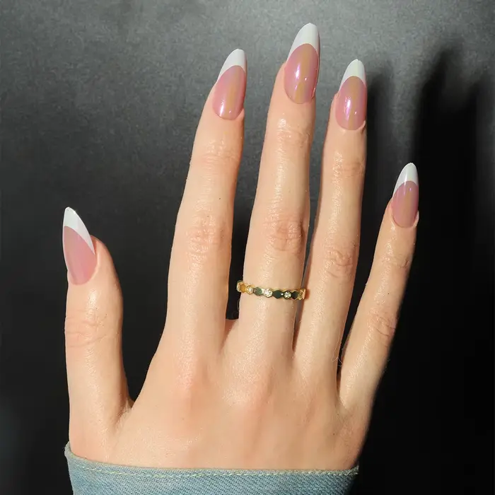 24 pièces longs Stiletto faux ongles épicés filles charme manucure rose presse
