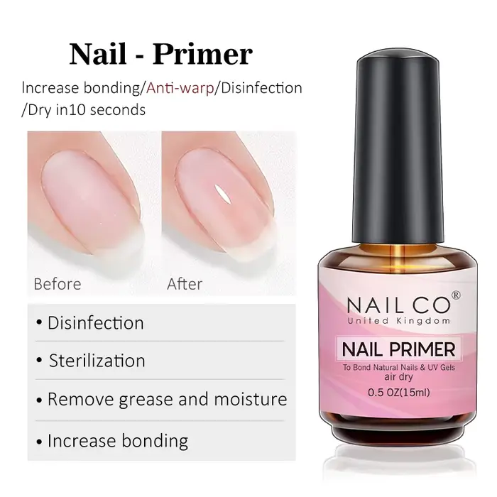 NAILCO 15ml Air séchage rapide apprêt pour ongles Gel Nail Art Gel laque Vernis Gel déshydratant longue durée UV Gel