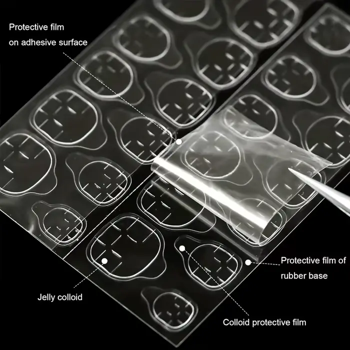 5 バ bricolage Double face autocollants gelée transparente colle à ongles faux
