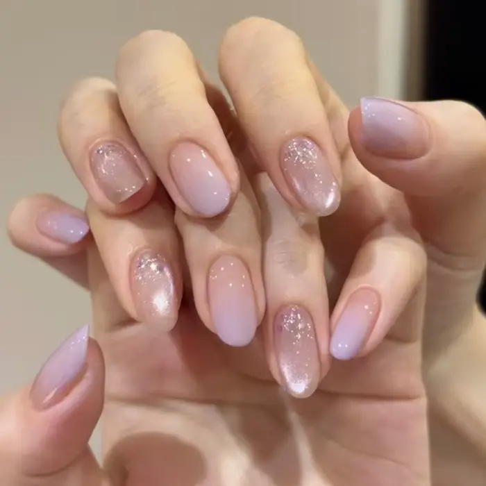 24 pièces amande Pure fait à la main presse sur les ongles couverture complète papillon français perle diamant faux