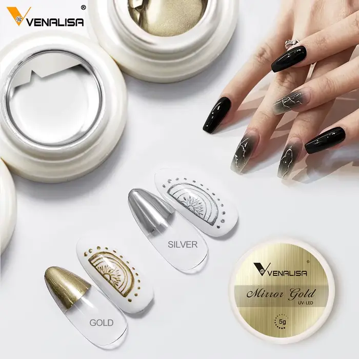 Venalisa-Gel de Peinture Miroir D.lique Or et Argent