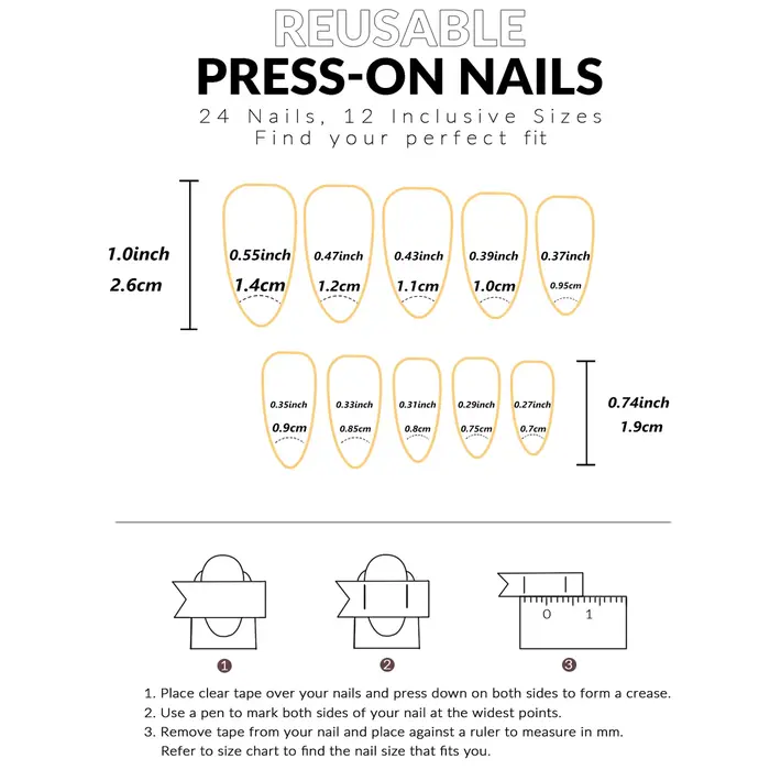 Faux ongles en amande dégradée blanche