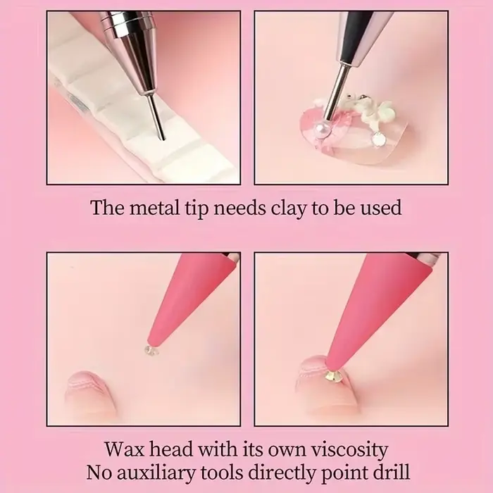 Brosse à ongles pour manucure, stylo à Double tête, stylo à pointe de peinture à points, cueilleur d
