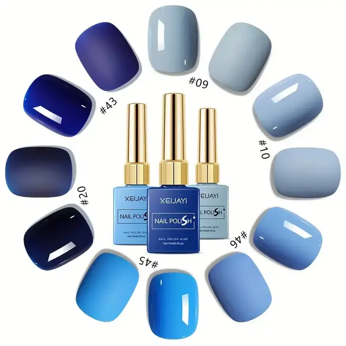 XEIJAYI 15ml Gel vernis à ongles 6 couleurs de bleu nu Nail Art