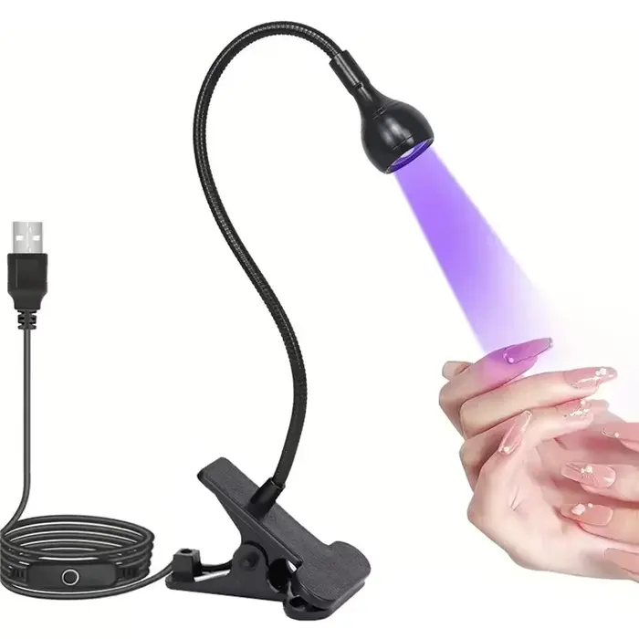 Sèche-ongles lumière UV lampe à ongles 395nm longueur d'onde Clip-on bureau Mini USB pour ongles en 
