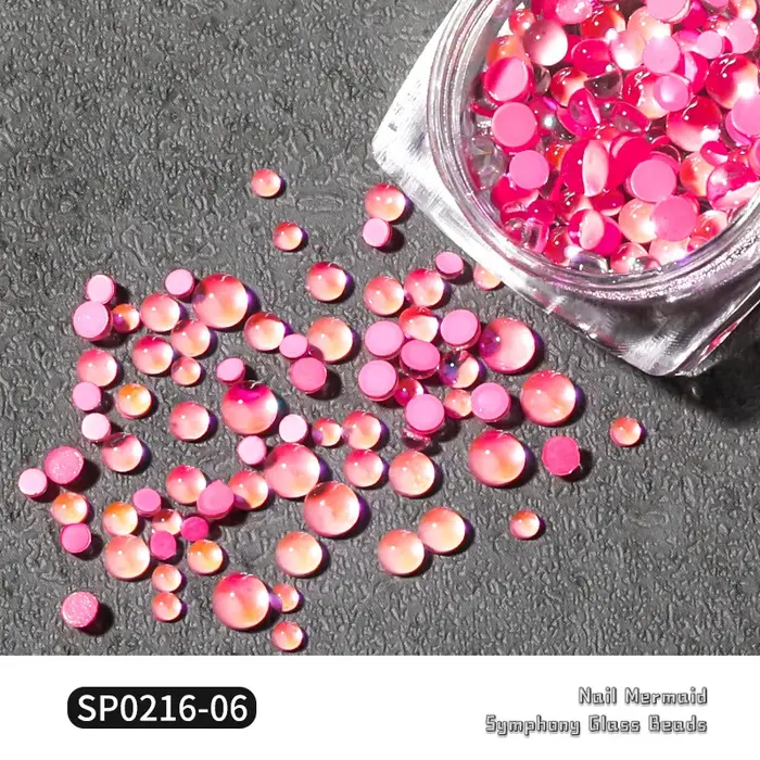 1 Boîte de Breloques pour Ongles Larmes de Sirène Arc-en-ciel