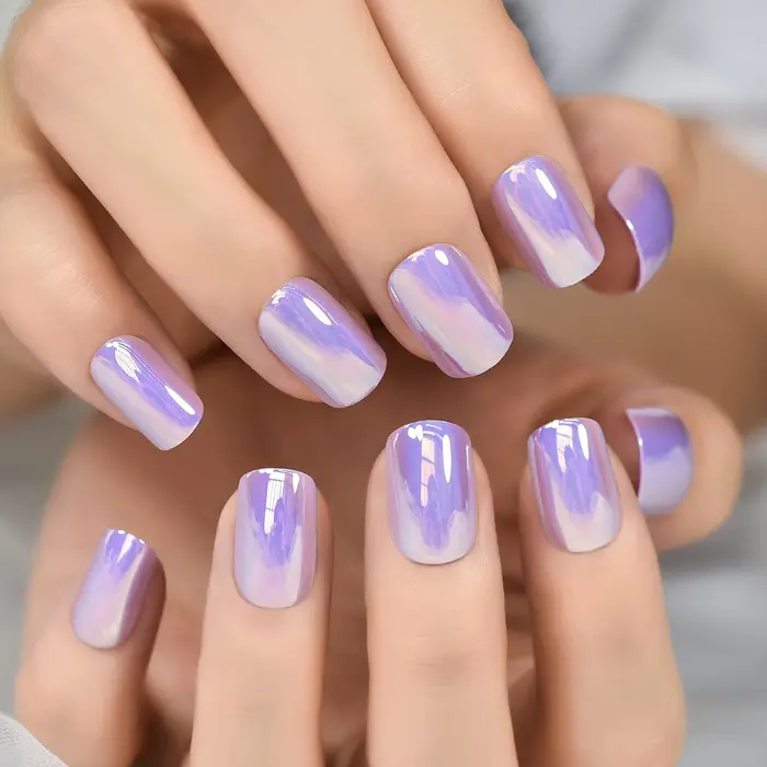 Ongles fantaisie courts et ronds à pression