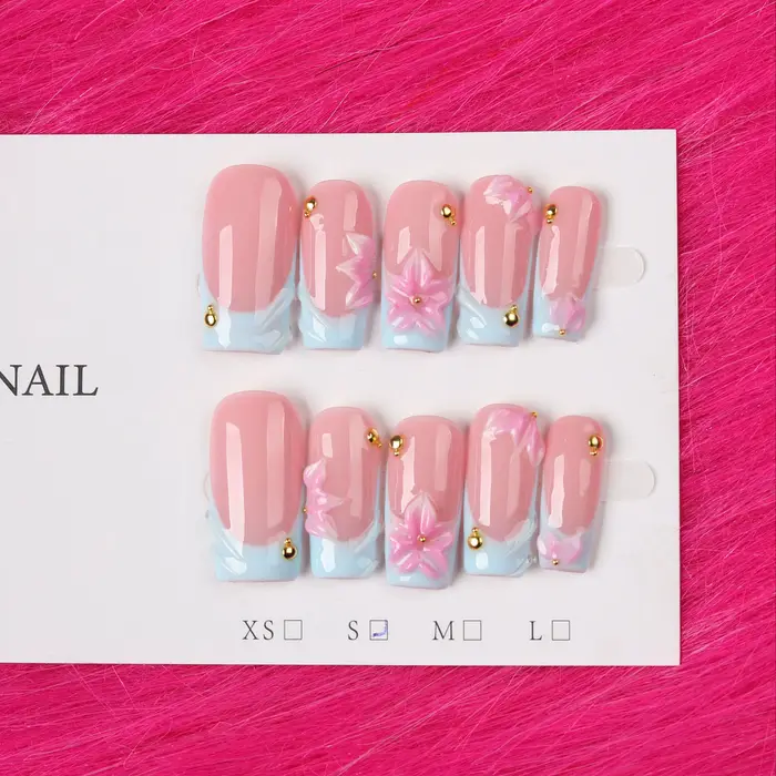 10 faux ongles faits à la main de style Y2K