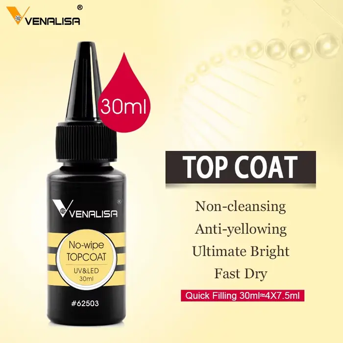 Venalisa couche de finition trempée longue tenue Gel auto-nivelant renforcer l'extension d'ongle de Camouflage 30 ml/225 ml paquet de recharge de grand Volume
