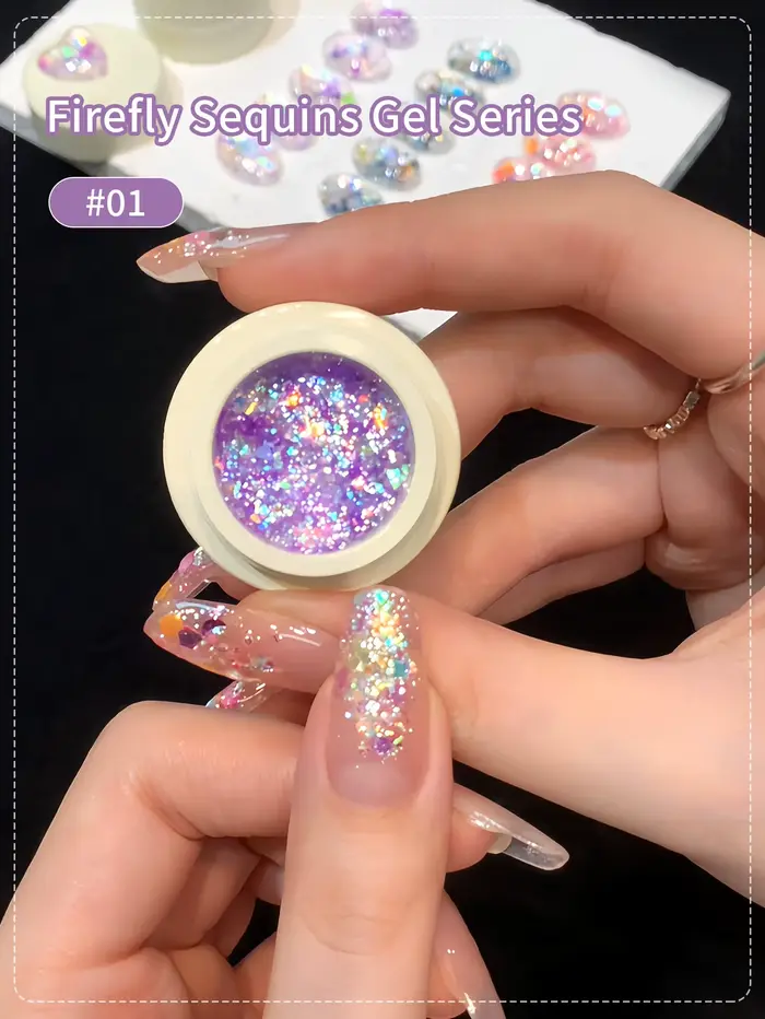 5g Fluorescent Disco Iuminous Paillettes Gel Vernis À Ongles Néon Ultraviolet LED Gel À Ongles Soak 