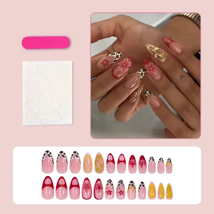 24 faux ongles en forme d'amande