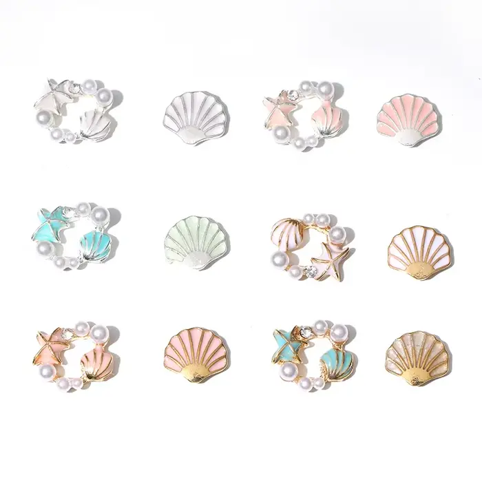 Breloques pour ongles en forme de coquillage