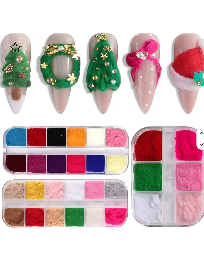 Poudre d'art d'ongle de velours de grille 12/6