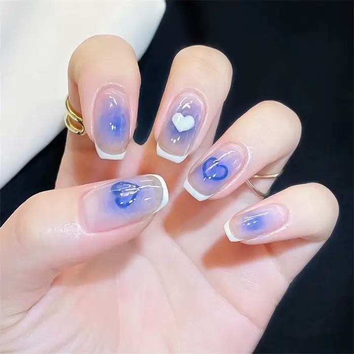 Faux ongles de cercueil courts et ronds réutilisables à couverture complète avec colle