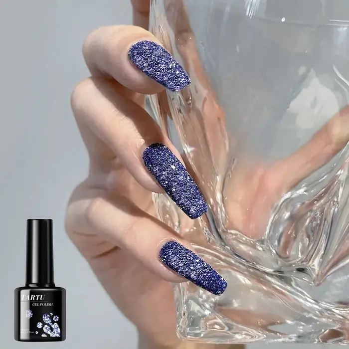 Vernis à ongles Gel rouge noir à paillettes brillant