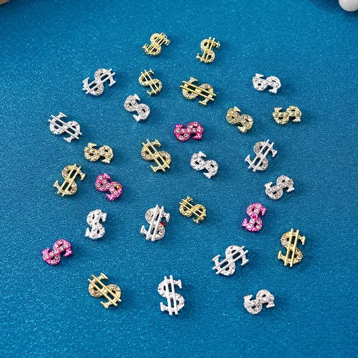 "45 pièces argent Dollar ongles breloques