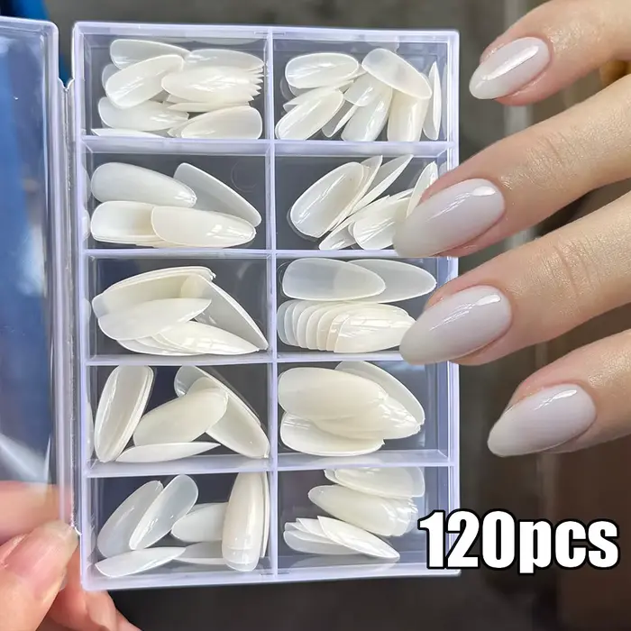 576 pièces/boîte coloré Long cercueil faux ongles brillant doux Gel français ongles conseils Simple