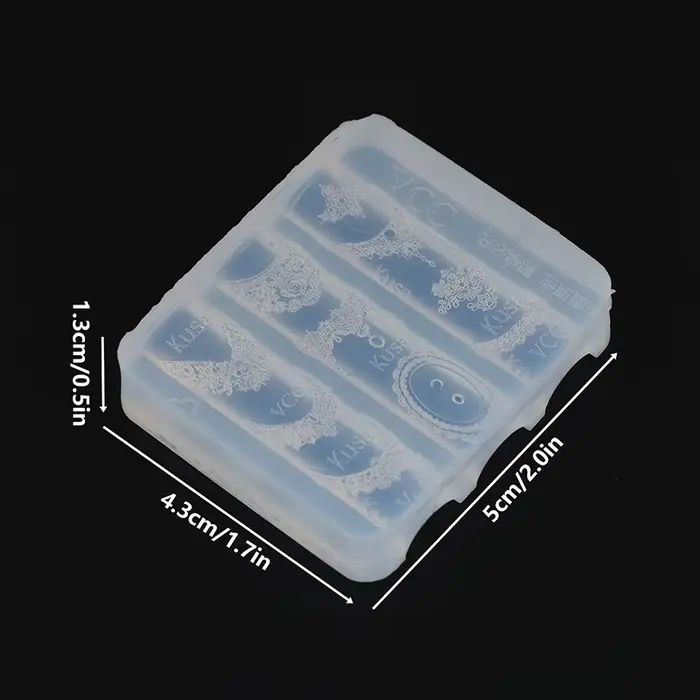 Moule à ongles en dentelle transparente pour femmes