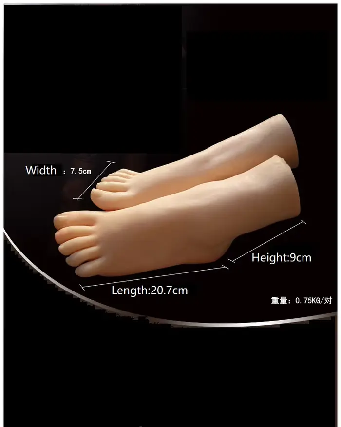 Mannequin en plastique pied modèle faux ongles en caoutchouc Silicone jambe chaussure chaussettes affichage Tarsel os cheville factice pieds fétiche TPE 3602