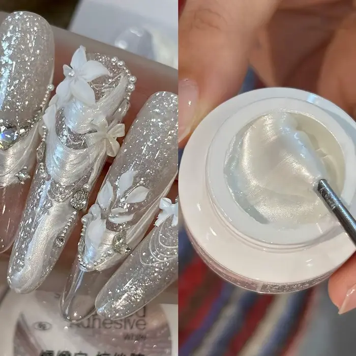 Gel extensible blanc soyeux pour ongles