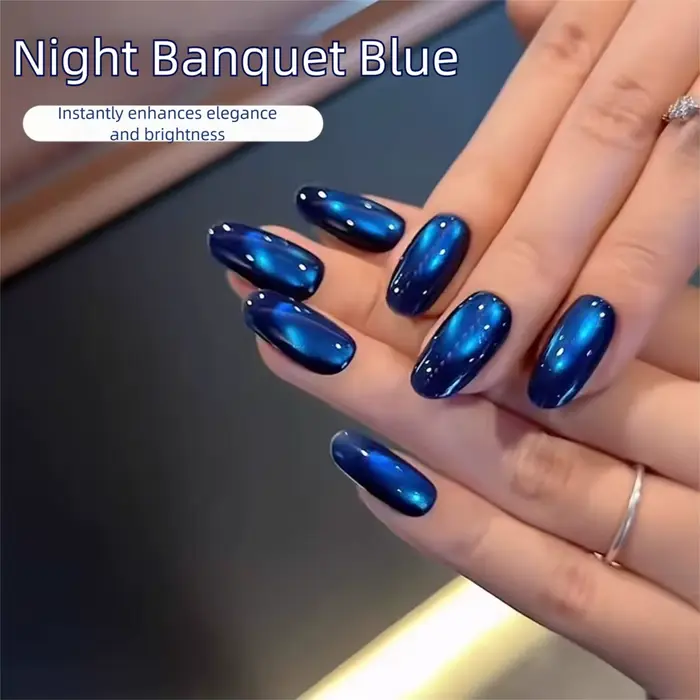 MN Night Feast Gel à ongles professionnel UV LED effet œil de chat bleu