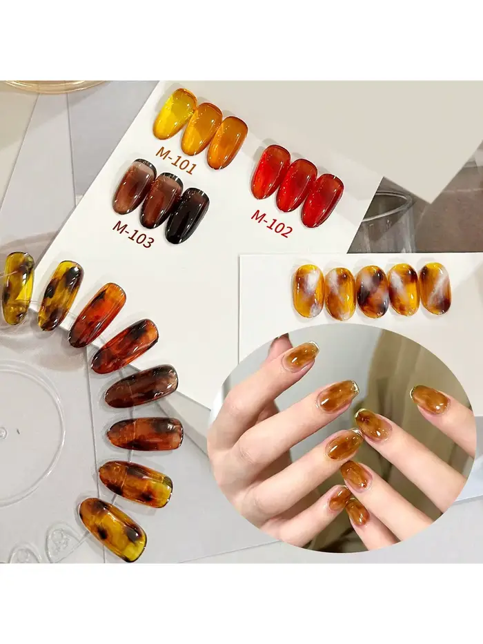 Vernis à ongles gel marron ambre transparent de 15Ml, UV Led, populaire, semi-permanent, pour la mai