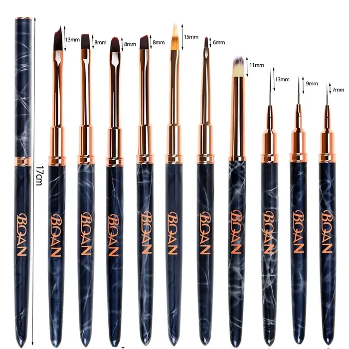 BQAN pinceau à ongles marbré brosse à Gel pour manucure acrylique UV Gel Extension stylo vernis