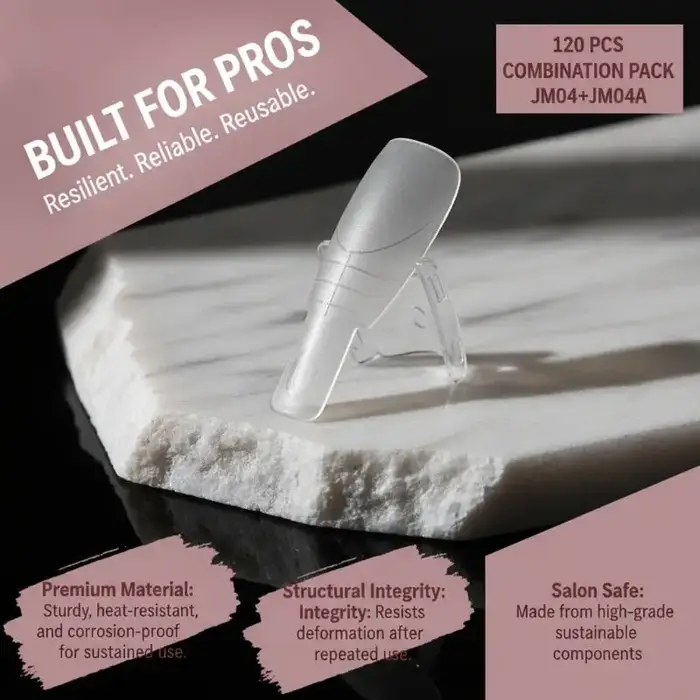Formes à ongles ovales doubles 120 pièces/boîte, moules d'extension en sandwich pour l'art des ongles en gel acrylique, pour débutants et professionnels