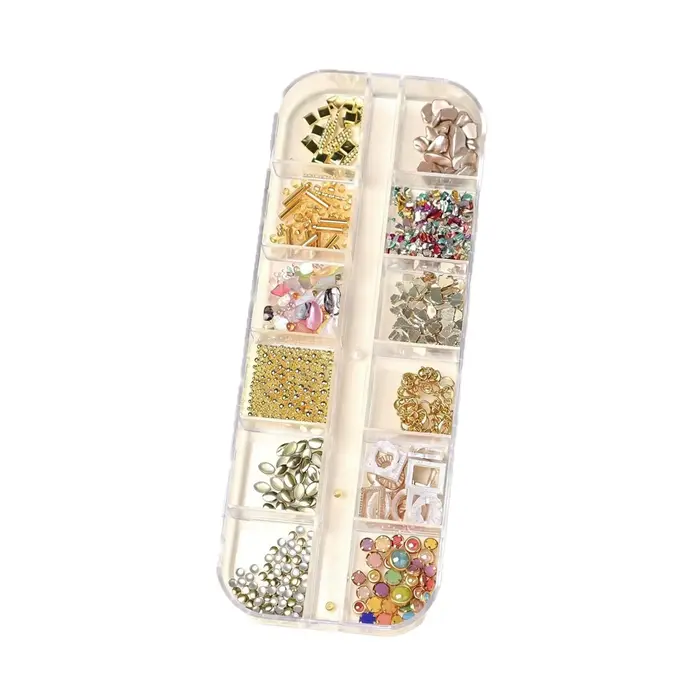12 Grilles de Bijoux pour Ongles Style Rétro Mixte pour Décoration Artistique DIY