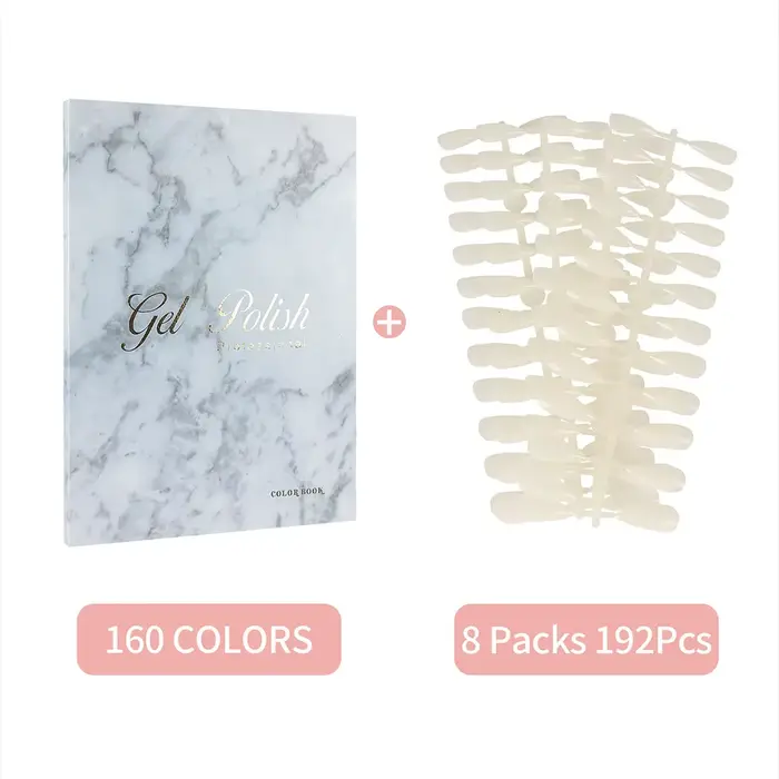 160 pièces couleurs faux ongles conseils livre d'affichage vernis à ongles livre de rangement faux o