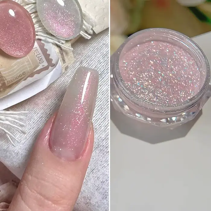 Poudre à ongles effet perle