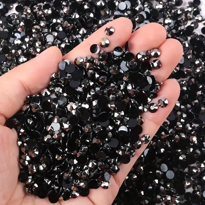 Cristal 6000 pièces strass en résine gelée, parfait pour le bricolage, noir clair, tasses, bouteille
