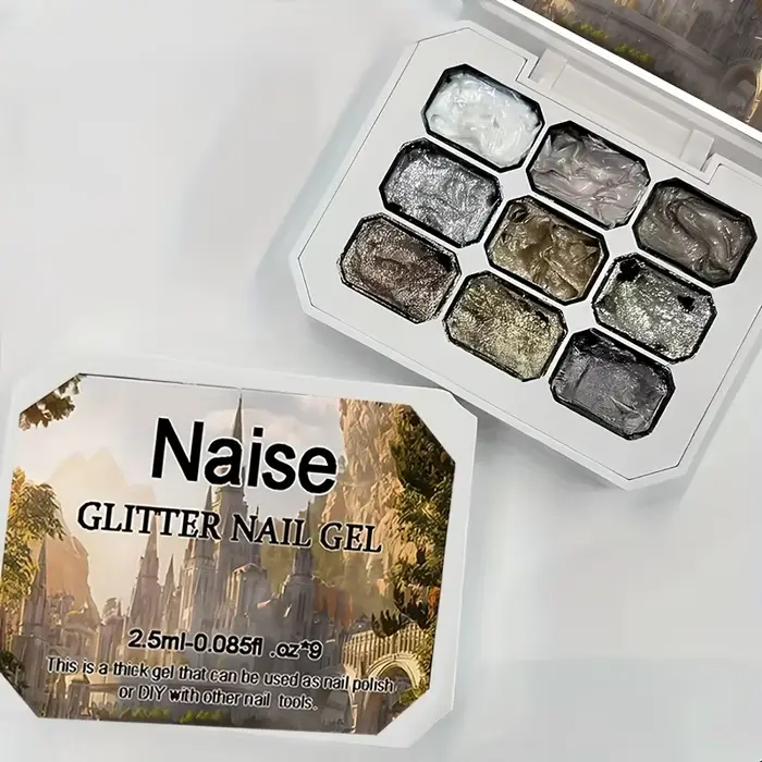 Maillard Ensemble de poudre de gel/gel pour vernis à ongles solide de 9 tailles – Gel