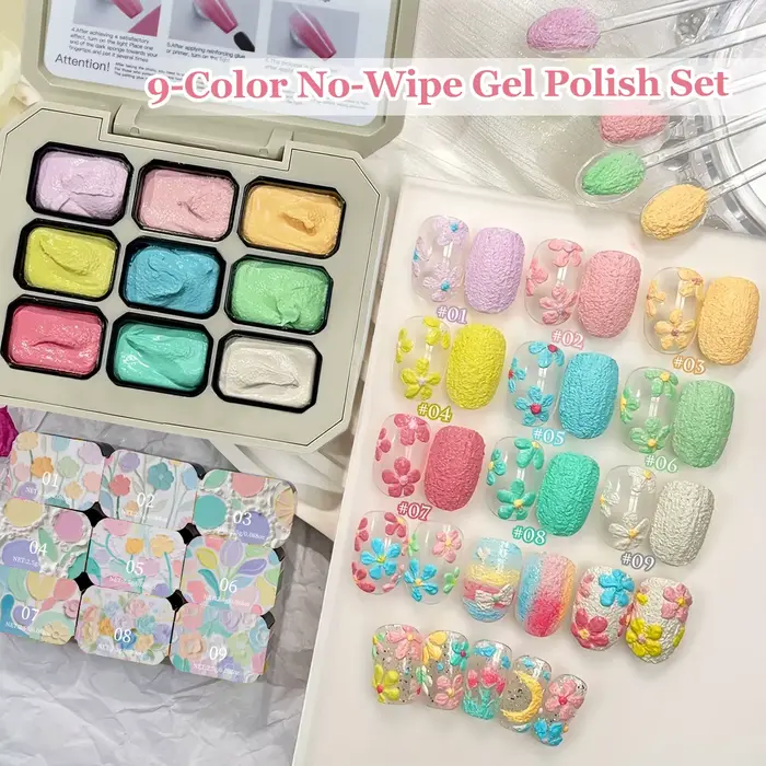 Duolingdai Kit Complet de Gel Peinture à l'Huile Macaron 9 Couleurs - Gel