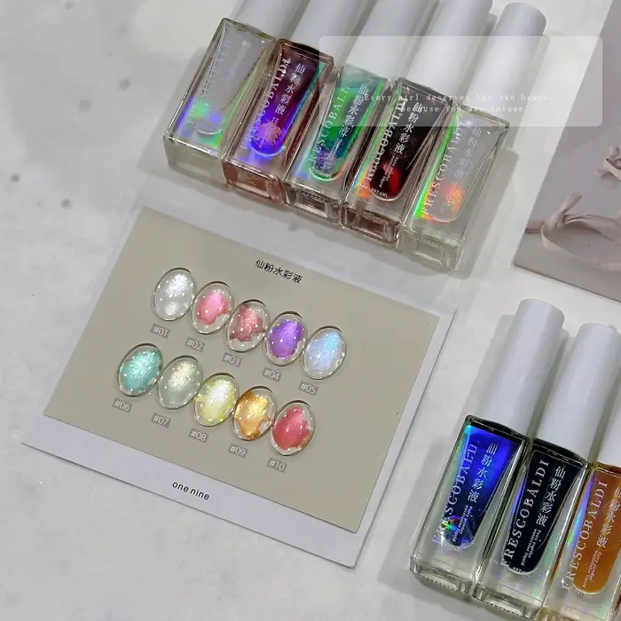 Vernis à ongles gel effet fleurs d'été, motif floral aquarelle, encre perlée, hybride, à retirer par