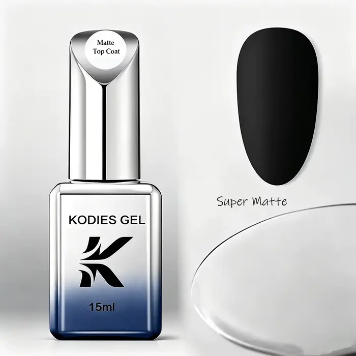 KODIES GEL Top Coat Mat Sans TPO Sans HEMA Vernis à Ongles Semi-Permanent UV/LED Fini Velours Mat pour Manucure