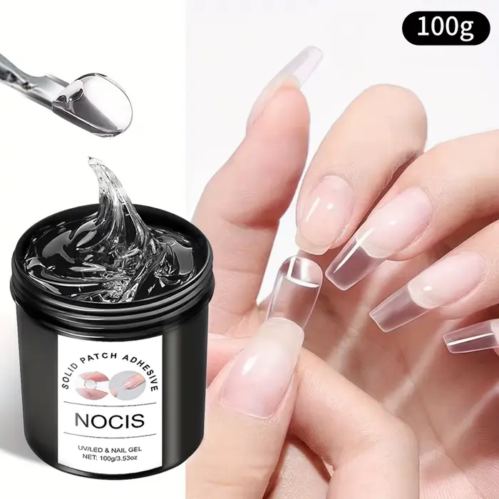 Gel adhésif solide pour ongles, 100g, colle longue durée, renforce et extension des ongles, aucun do