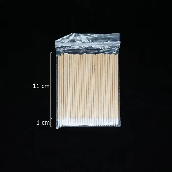 300 pièces ongles bois coton-tige bâtons propres dissolvant de vernis à ongles outils d'art tête de